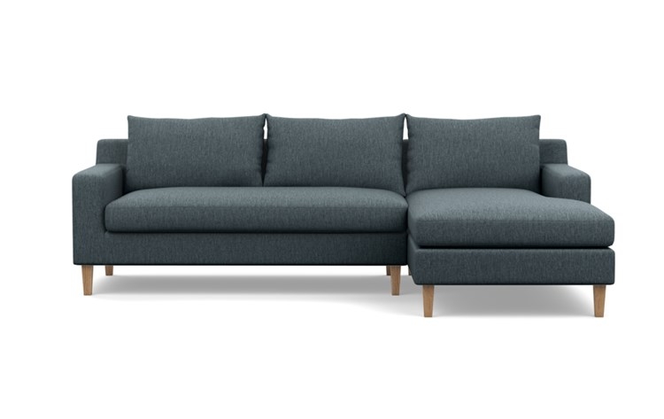 Sloan Right Sectional with Blue Rain Fabric and Natural Oak legs - Image 0