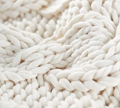 Colossal Handknit Throw Blanket, 44 x 56", Ivory - Image 2