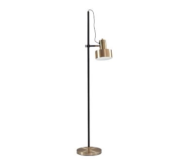 Stanton Floor Lamp, Brass and Black - Image 1