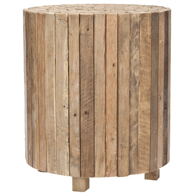 Hooper Solid Wood Drum End Table - Image 0