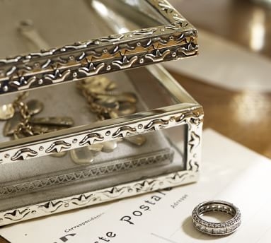 Antique Silver Jewelry Box, Small - Image 3