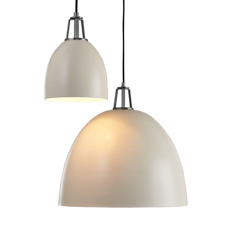 Maddox White Dome Pendant Large with Nickel Socket - Image 7