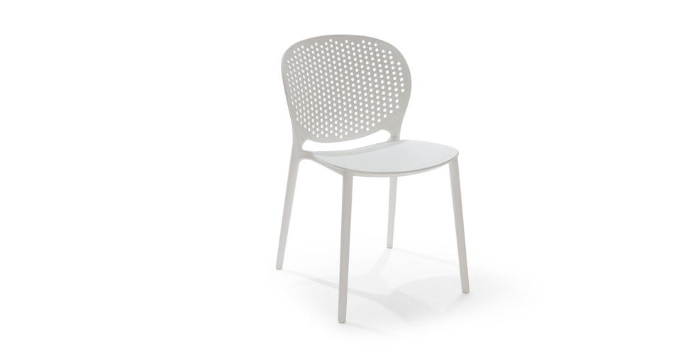 Dot White Stackable Dining Chair - Image 0