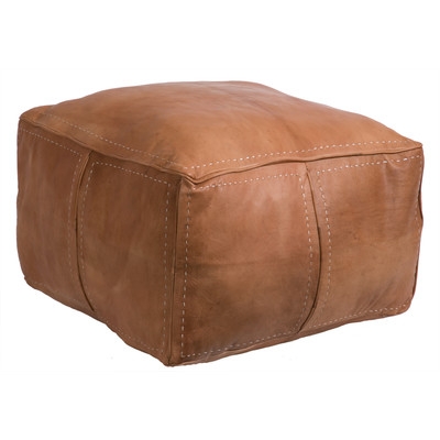 Moroccan Leather Pouf - Image 0