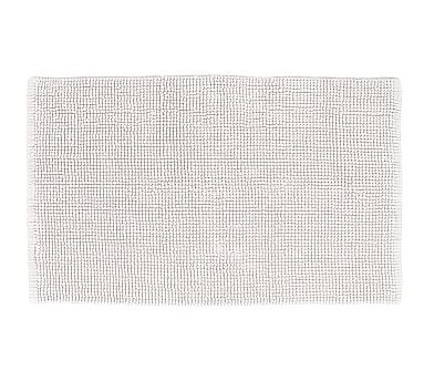 Textured Organic Cotton Bath Rug, 24x64", White - Image 0