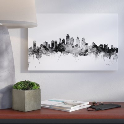 'Philadelphia PA Skyline' Graphic Art on Wrapped Canvas - Image 0