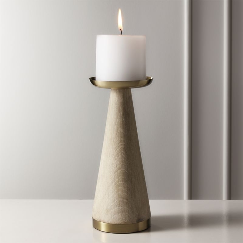 Bond Large Wood Pillar Candle Holder - Image 3