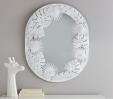 White Oval Palm Mirror - Image 0