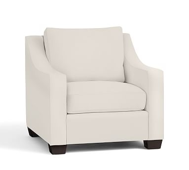 York Slope Arm Upholstered Armchair, Down Blend Wrapped Cushions, Performance Everydaylinen(TM) Oatmeal - Image 1