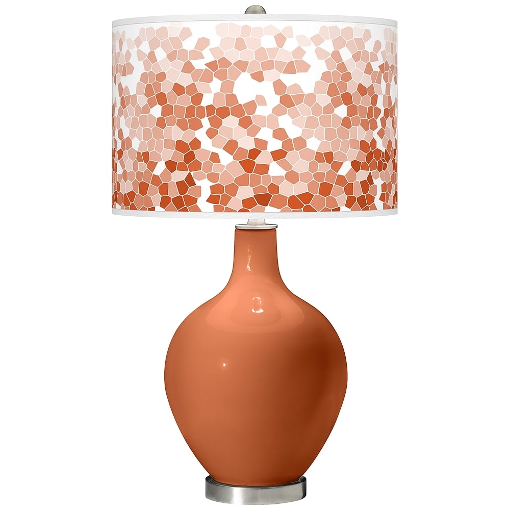 Color Plus Ovo 28 1/2" High Mosaic Shade Robust Orange Table Lamp - Image 0