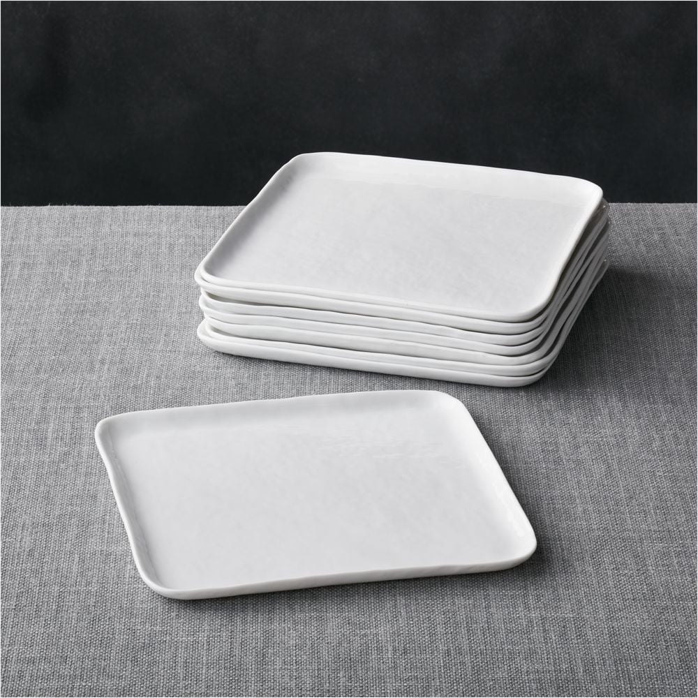 Mercer White Square Porcelain Salad Plates, Set of 8 - Image 0