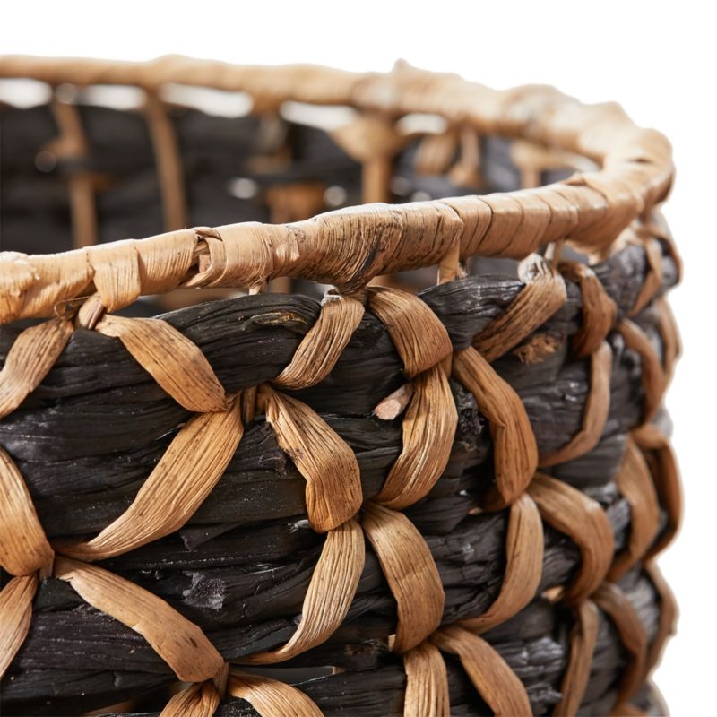 Safiyah Woven Black and Natural Basket - Image 2