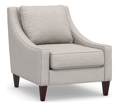 Aiden Upholstered Armchair, Polyester Wrapped Cushions, Heathered Twill Stone - Image 2