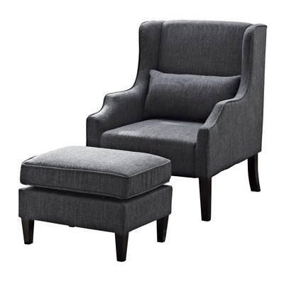 Angelos Wingback Chair and Ottoman - Image 0