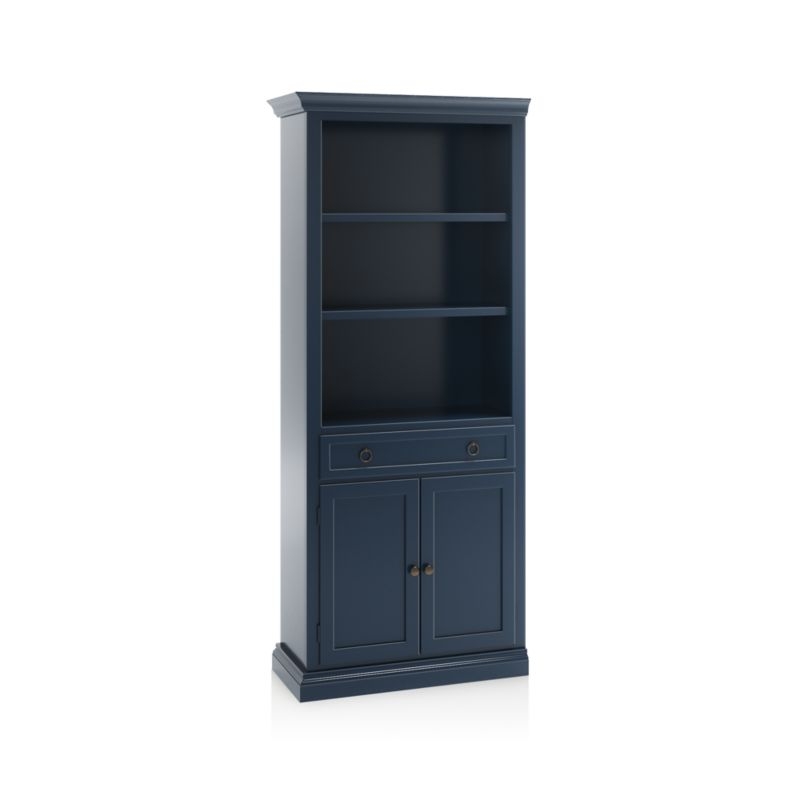 Cameo Indigo Storage Bookcase with Left Crown - Image 1