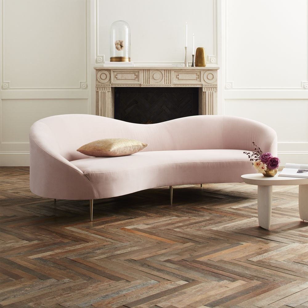 Curvo Pink Velvet Sofa - Image 0