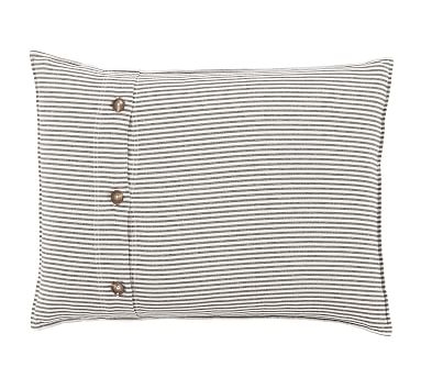 Wheaton Striped Linen/Cotton Sham, Standard, Gray - Image 2