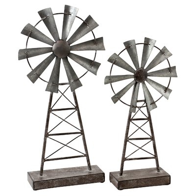 Gobert Windmill 2 Piece Sculpture Set - Image 0