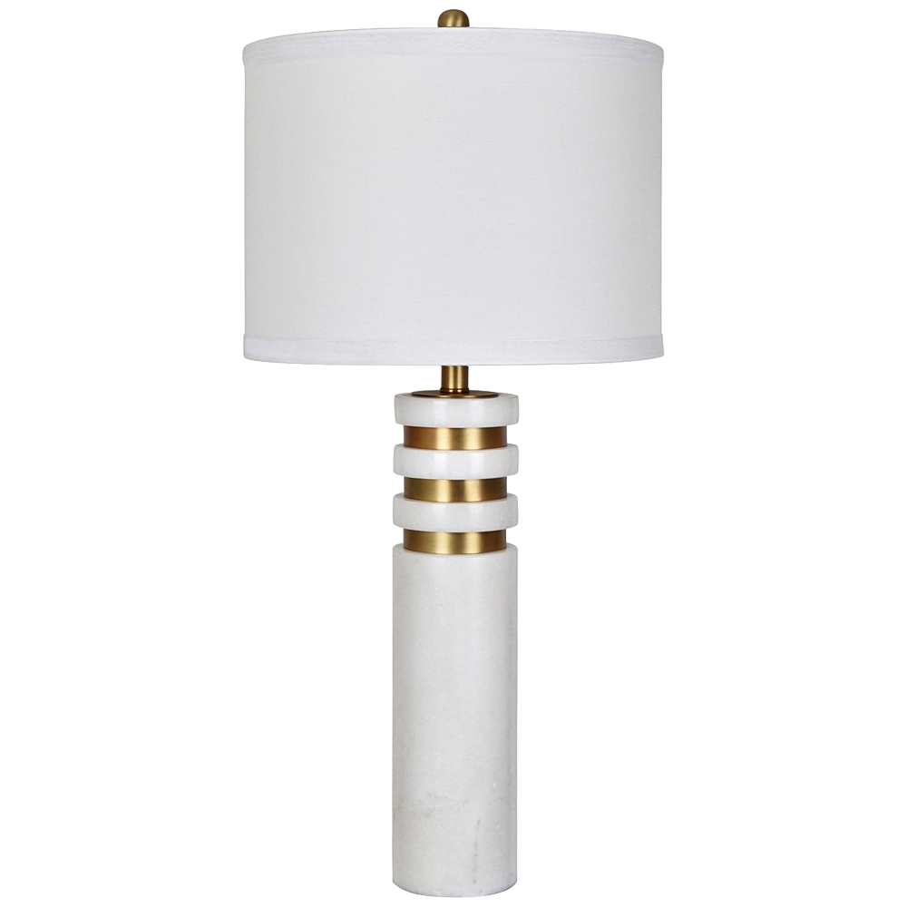 Tasha White Marble and Soft Brass Table Lamp - Style # 60T65 - Image 0