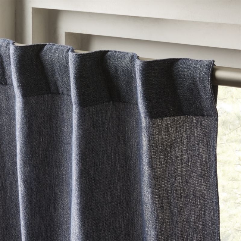 "Weekendr Blue Chambray Curtain Panel 48""x84""" - Image 2