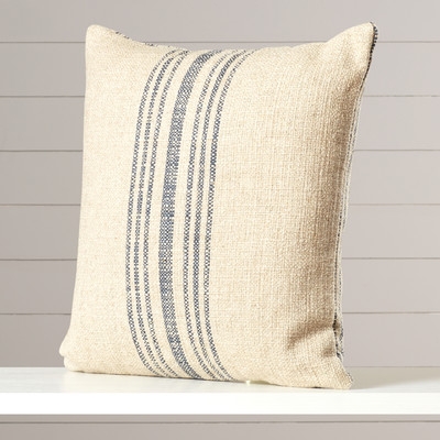Stripe Annapolis Blue Throw Pillow-18" - Polyester/Polyfill Insert - Image 0
