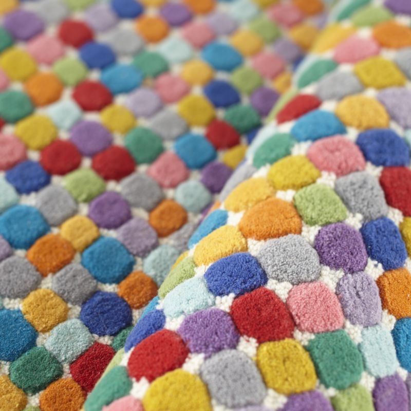 Hand-Tufted Rainbow Polka Dot Kids Colorful Rug 4x6 - Image 4