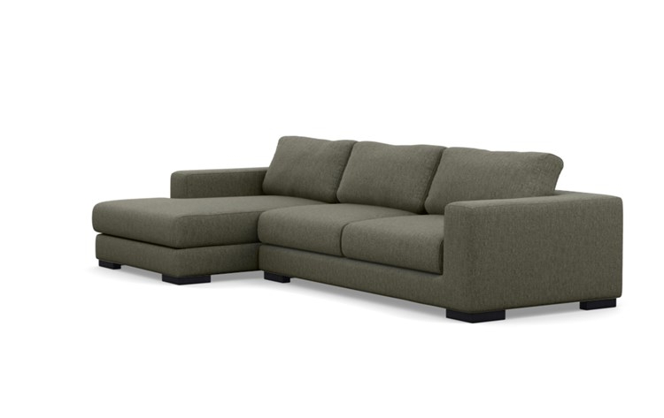 Henry Left Sectional with Grey Mushroom Fabric, extended chaise, and Matte Black legs - Image 4