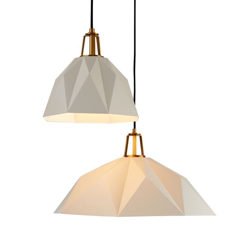 Maddox White Faceted Large Pendant Light with Brass Socket - Image 6
