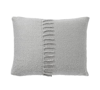 Mohair Tassel Lumbar Pillow Cover, 14 x 20", Gray Mist - Image 0