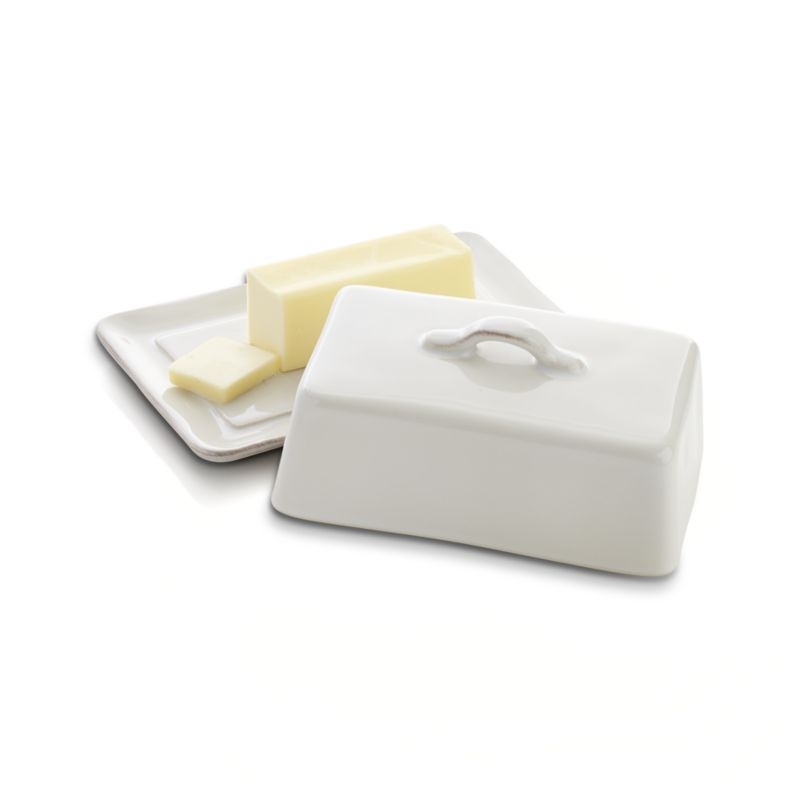 Marin White Covered Butter Dish - Image 1