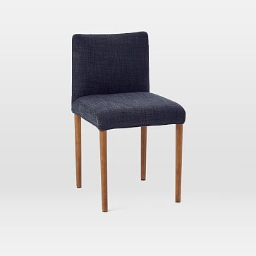 Ellis Upholstered Side Chair, Yarn Dyed Linen Weave, Indigo - Image 0