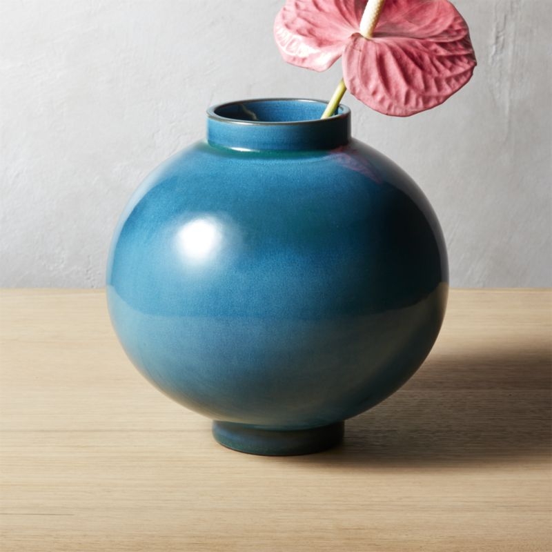 Serena Teal Blue Vase - Image 1