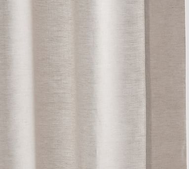 Belgian Flax Linen Hemstitch Shower Curtain, 72", Flax - Image 3