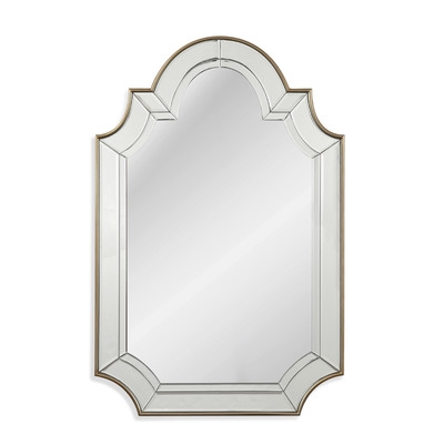 Arch/Crowned Top Champagne Wall Mirror - Image 1