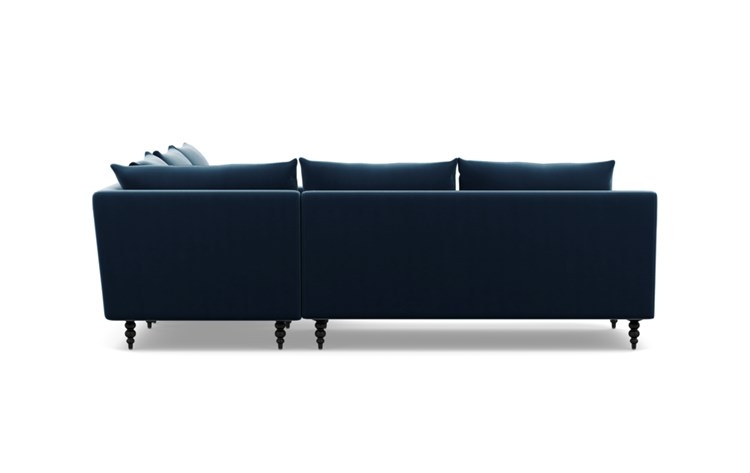 Sloan Corner Sectional with Blue Sapphire Fabric and chrome legs - Image 3