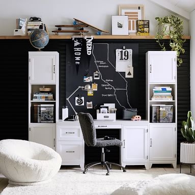Hampton Smart Storage Desk & Bookcase with Cabinet Set, Simply White - Image 2