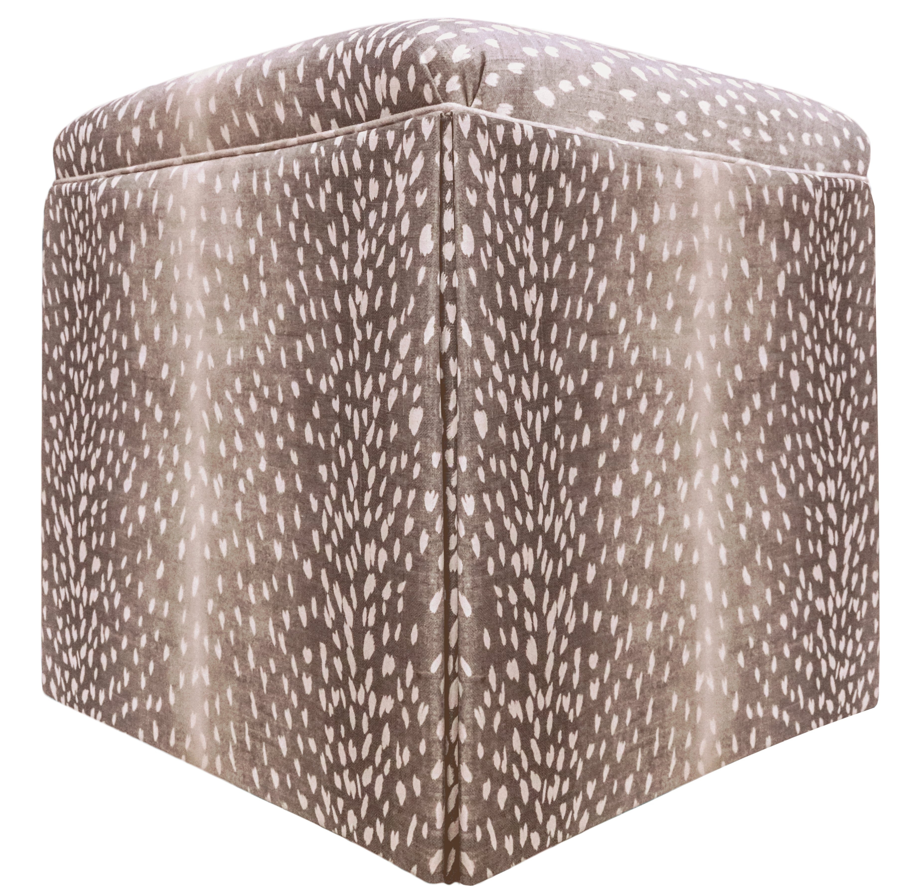 THE SKIRTED OTTOMAN :: ANTELOPE LINEN PRINT // MOCHA - 4" X 4" Sample - Image 1