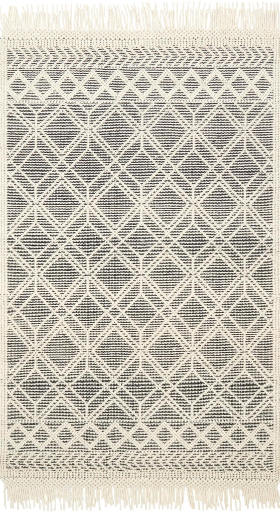 Magnolia Home by Joanna Gaines x Loloi Holloway YH-04 Black / Ivory 18" x 18" Sample - Image 0