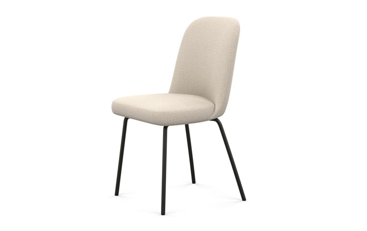 Dylan Dining Chair with Natural Fabric and Matte Black legs - Image 3