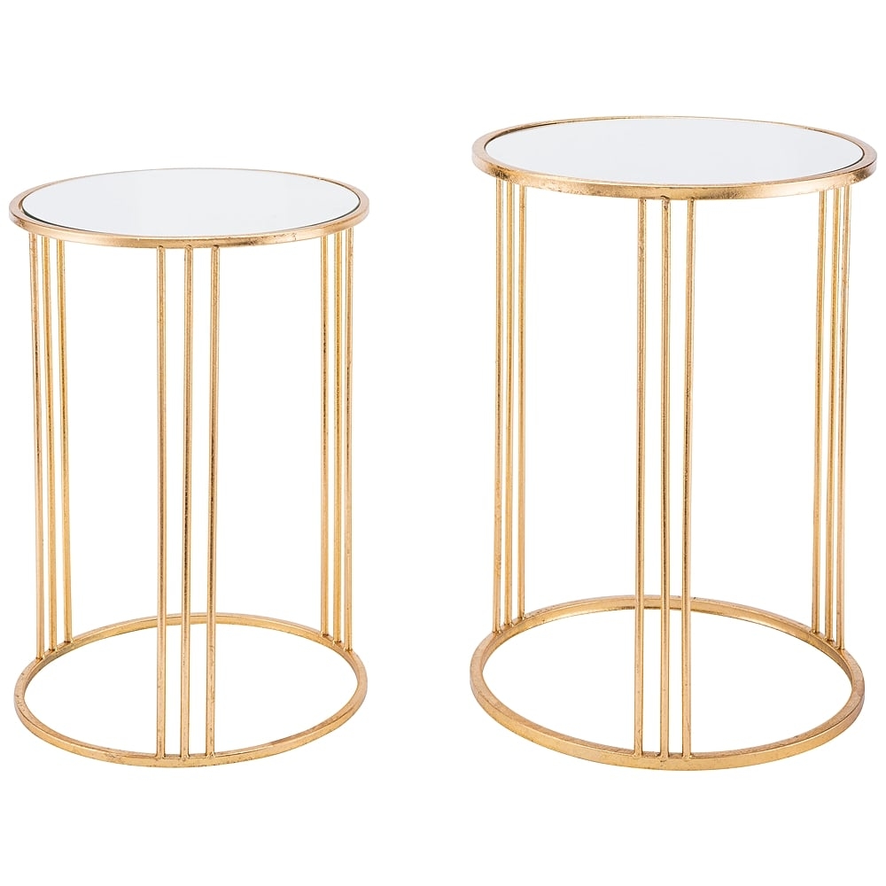 Zuo Magri Mirrored Top Gold 2-Piece Round Nesting Table Set - Style # 36A26 - Image 0