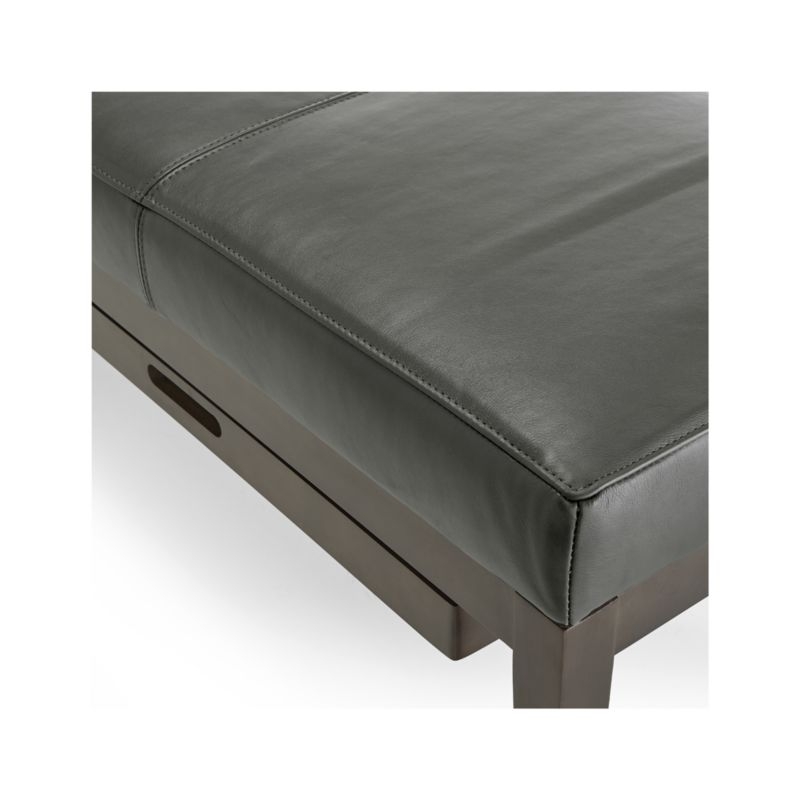 Nash Leather Large Bench with Tray - Image 4