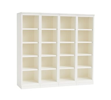 Aubrey 74.5'' Shelf with Open Cabinets, Dutch White - Image 0