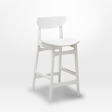 Classic Cafe Lacquer Counter Stool, White Lacquer - Image 0