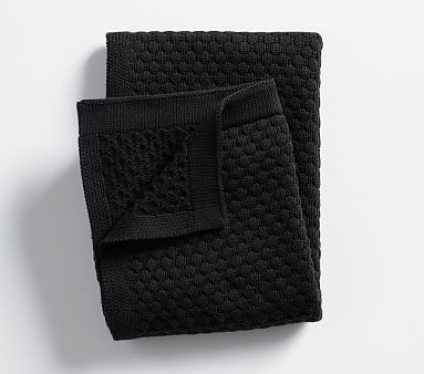 Hexagon Knit Baby Blanket, Black - Image 0