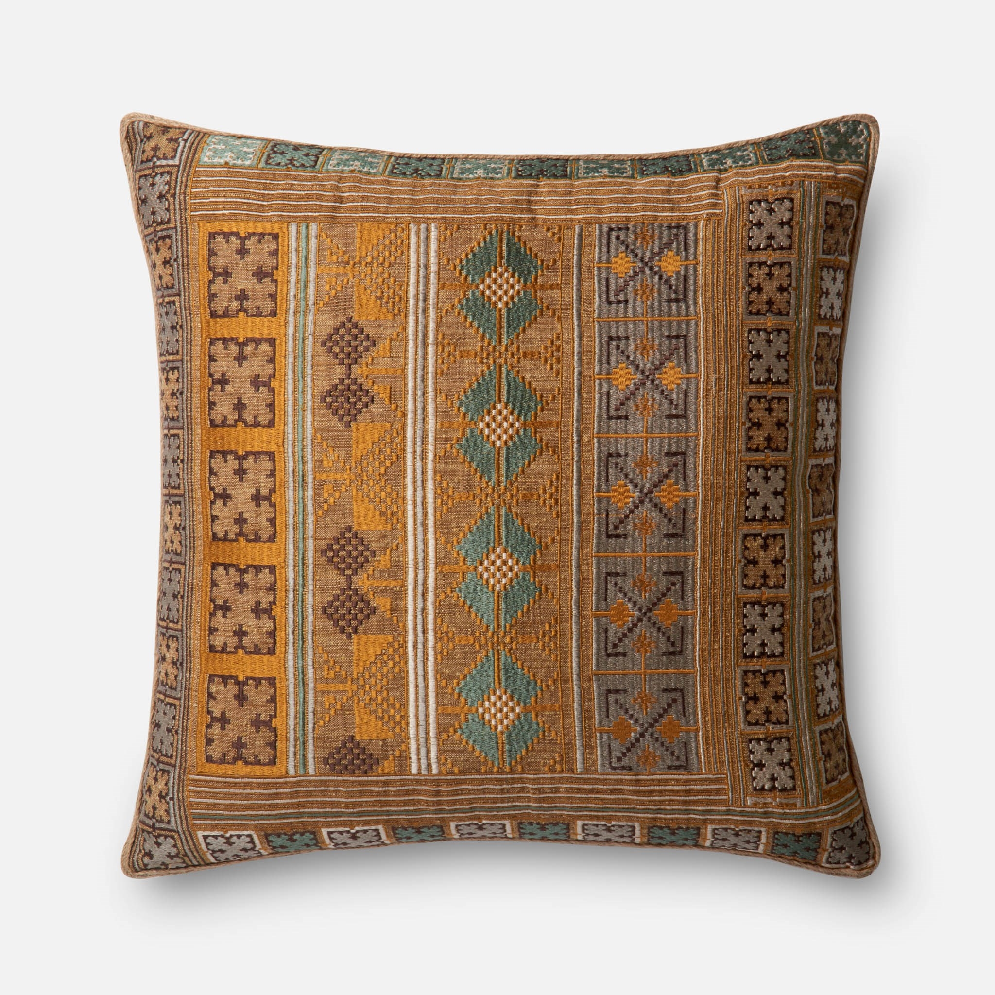 PILLOWS - GOLD / TEAL - 22" X 22" Cover Only - Image 0