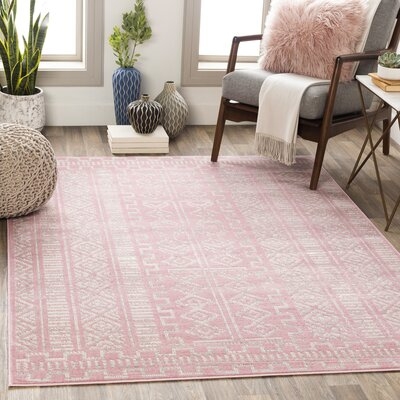 Windley Distressed Pale Pink/Gray Area Rug - Image 0