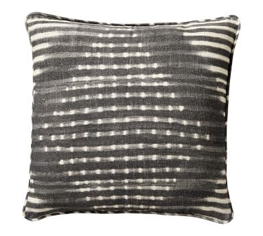 Shibori Diamond Pillow, Gray, 20" - Image 1