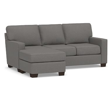 Buchanan Square Arm Upholstered Sofa with Reversible Chaise Sectional, Polyester Wrapped Cushions, Performance Brushed Basketweave Slate - Image 0