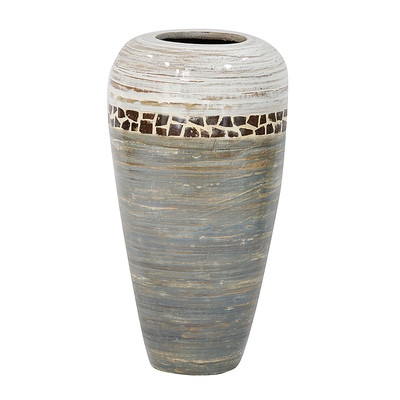 Floor Vase, Antique White/Gray - Image 0