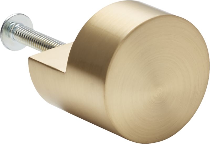 Notch Brushed Brass Round Knob - Image 5